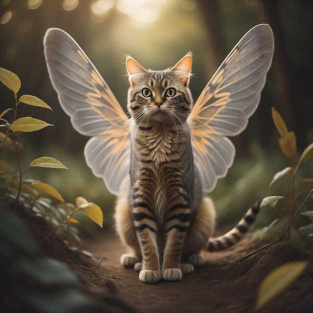 Un gato con alas en sueños